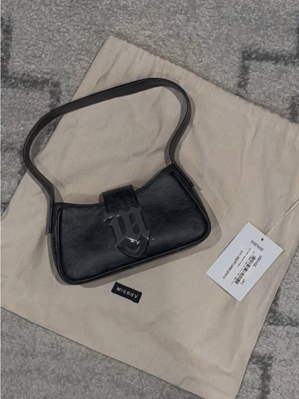 MISBHV Mini Leather Shoulder Bag Black New